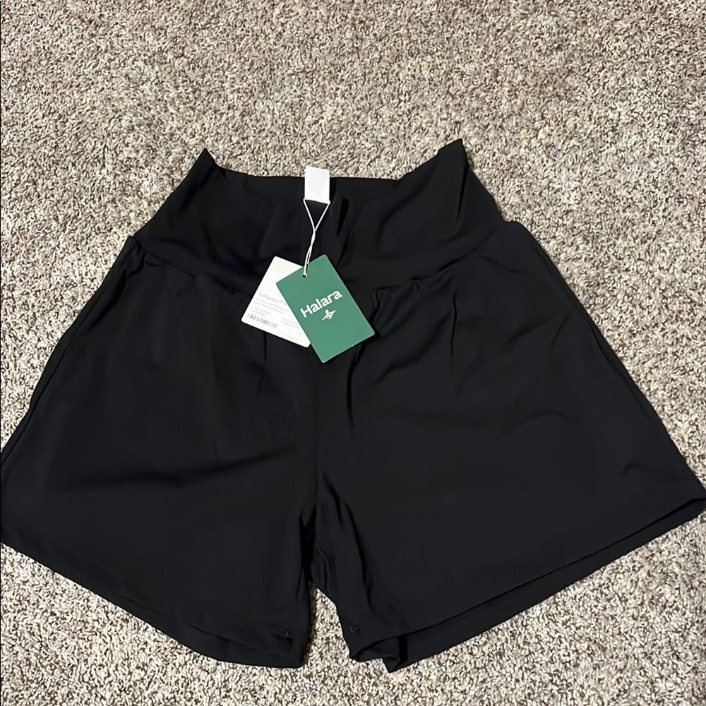 NWT 5” HALARA Black High Waist Athletic Shorts